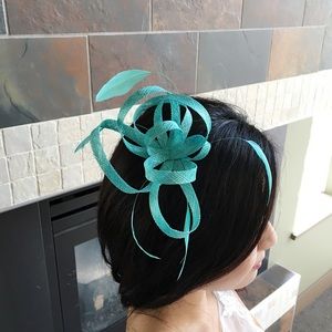 Handmade aqua fascinator